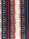 Navy/Chestnut/Pale Stone/Multi Rayon/Lycra Vertical Stylized Floral Stripe Print Jersey Knit 58W
