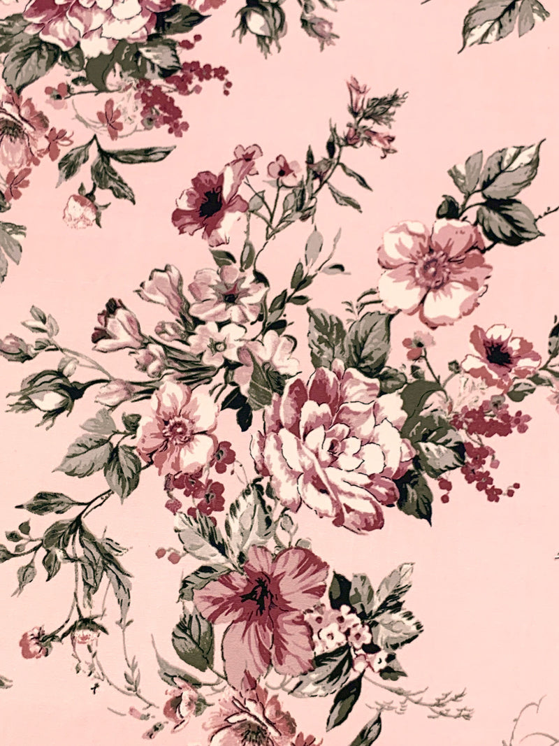 Misty Rose/Redwood/Black/Multi Polyester/Lycra Floral Print DTY Knit 61W