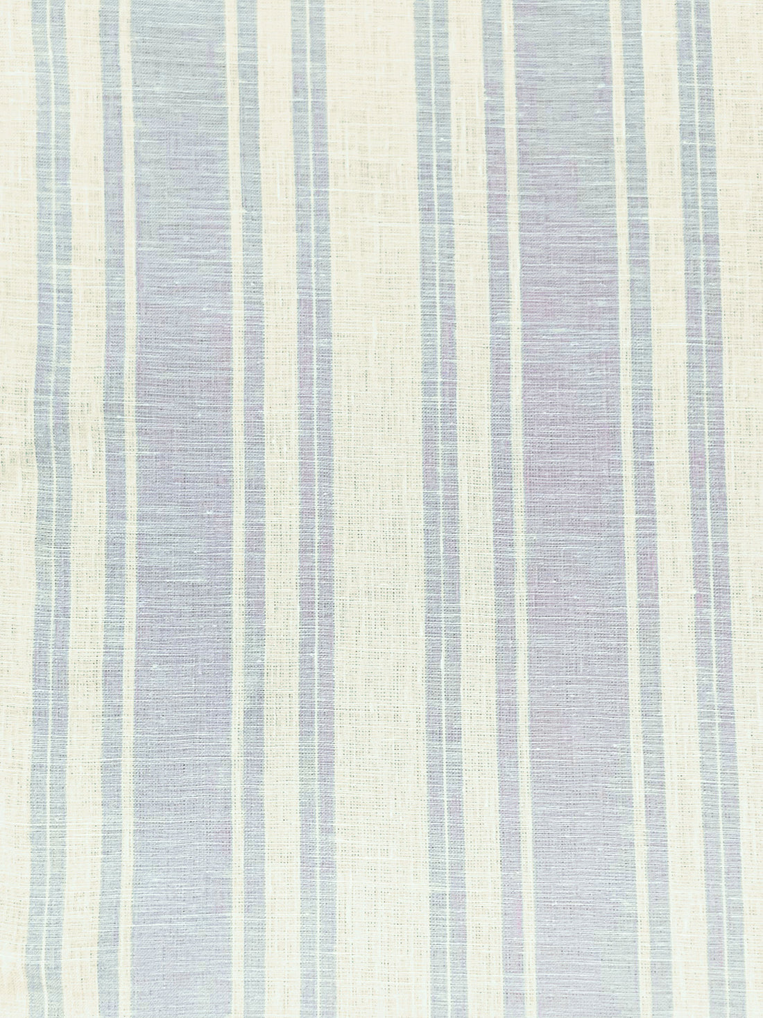 Soft Slate Blue/Eggshell 100% Linen Vertical Yarn-Dyed Stripe Shirt Weight Woven 54W