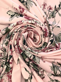 Misty Rose/Redwood/Black/Multi Polyester/Lycra Floral Print DTY Knit 61W