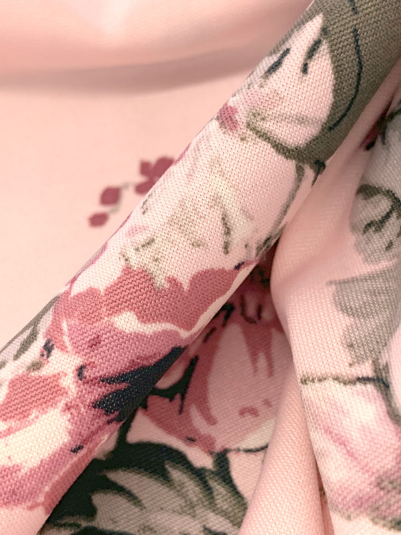 Misty Rose/Redwood/Black/Multi Polyester/Lycra Floral Print DTY Knit 61W