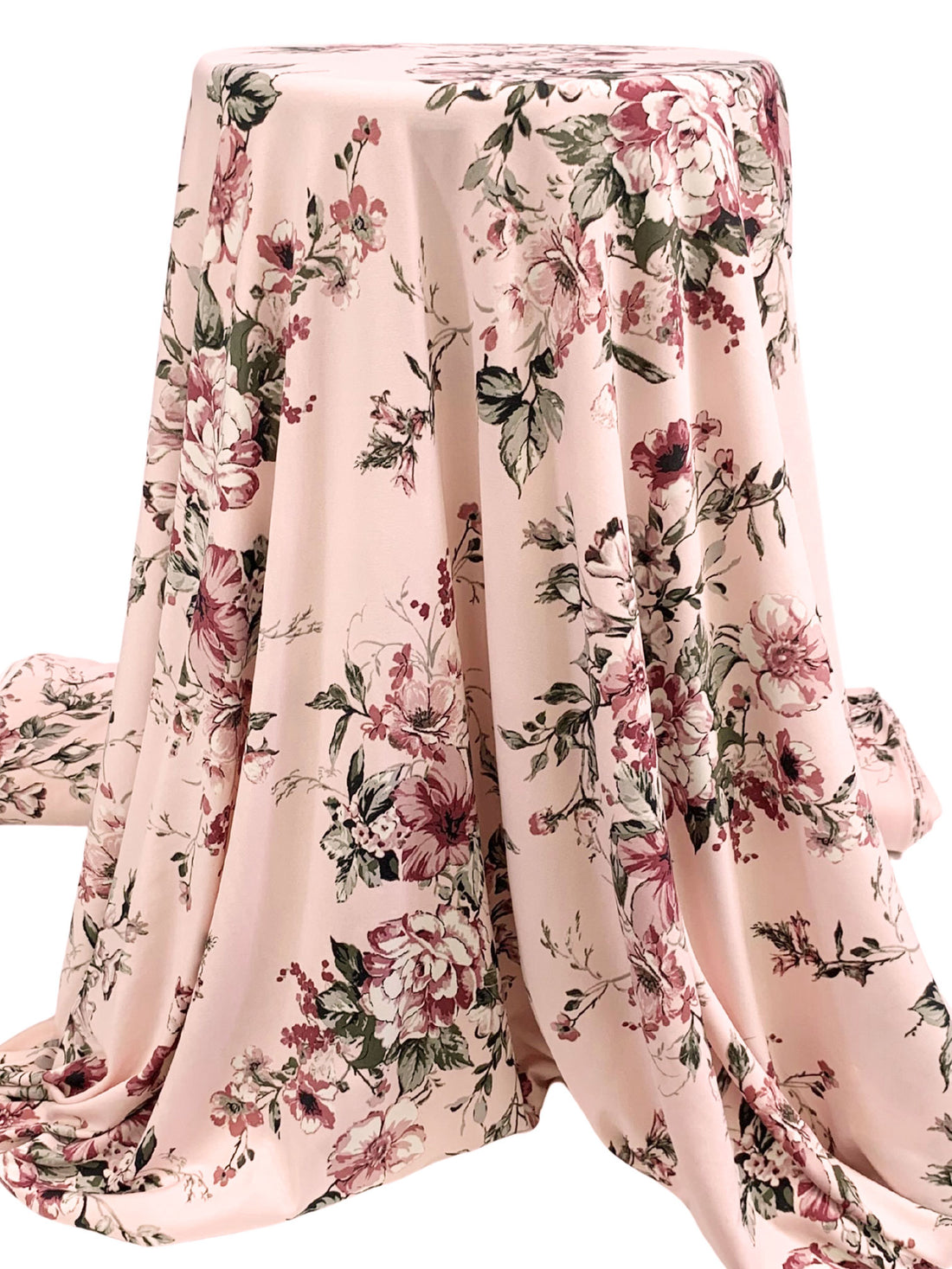 Misty Rose/Redwood/Black/Multi Polyester/Lycra Floral Print DTY Knit 61W