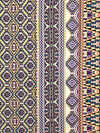 Imperial Purple/Coral/Black/Multi Polyester/Lycra Double Border Southwest Print ITY Knit 58W