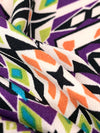 Imperial Purple/Coral/Black/Multi Polyester/Lycra Double Border Southwest Print ITY Knit 58W