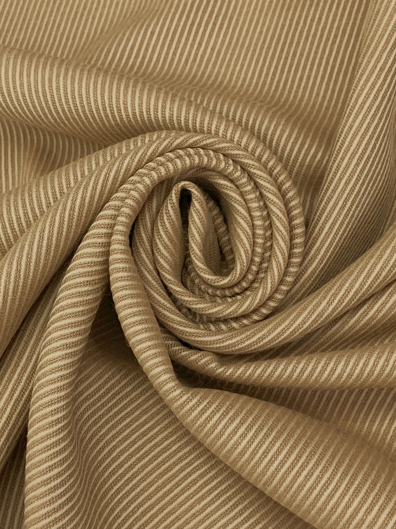 Sand/Dark Tan 100% Wool Cavalry Twill Suiting 58W