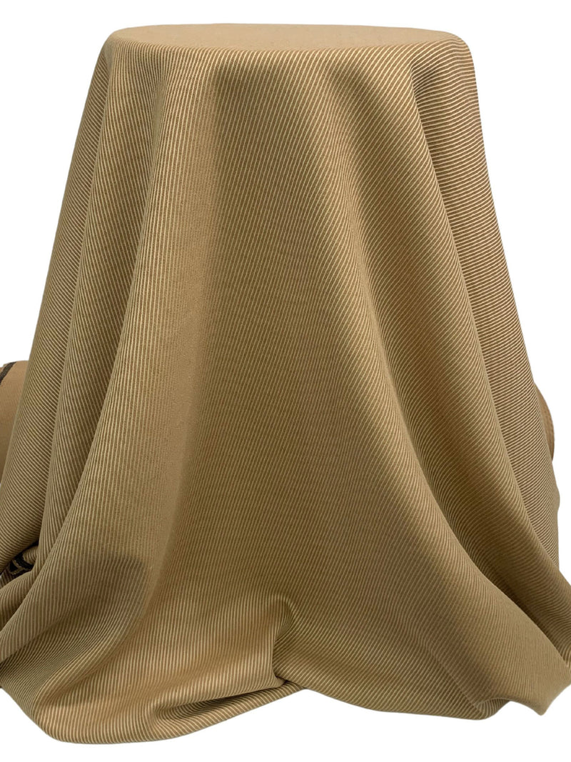 Sand/Dark Tan 100% Wool Cavalry Twill Suiting 58W