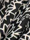 White/Black/Keepsake Rose Polyester/Lycra Double Border Abstract Ornate Print DTY Knit 60W