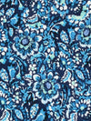 Prussian Blue/White/Deep Sky Blue Polyester/Lycra Floral Print ITY Knit 58W
