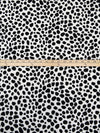 Off-White/Black Rayon/Lycra Animal Spot Print Jersey Knit 54W