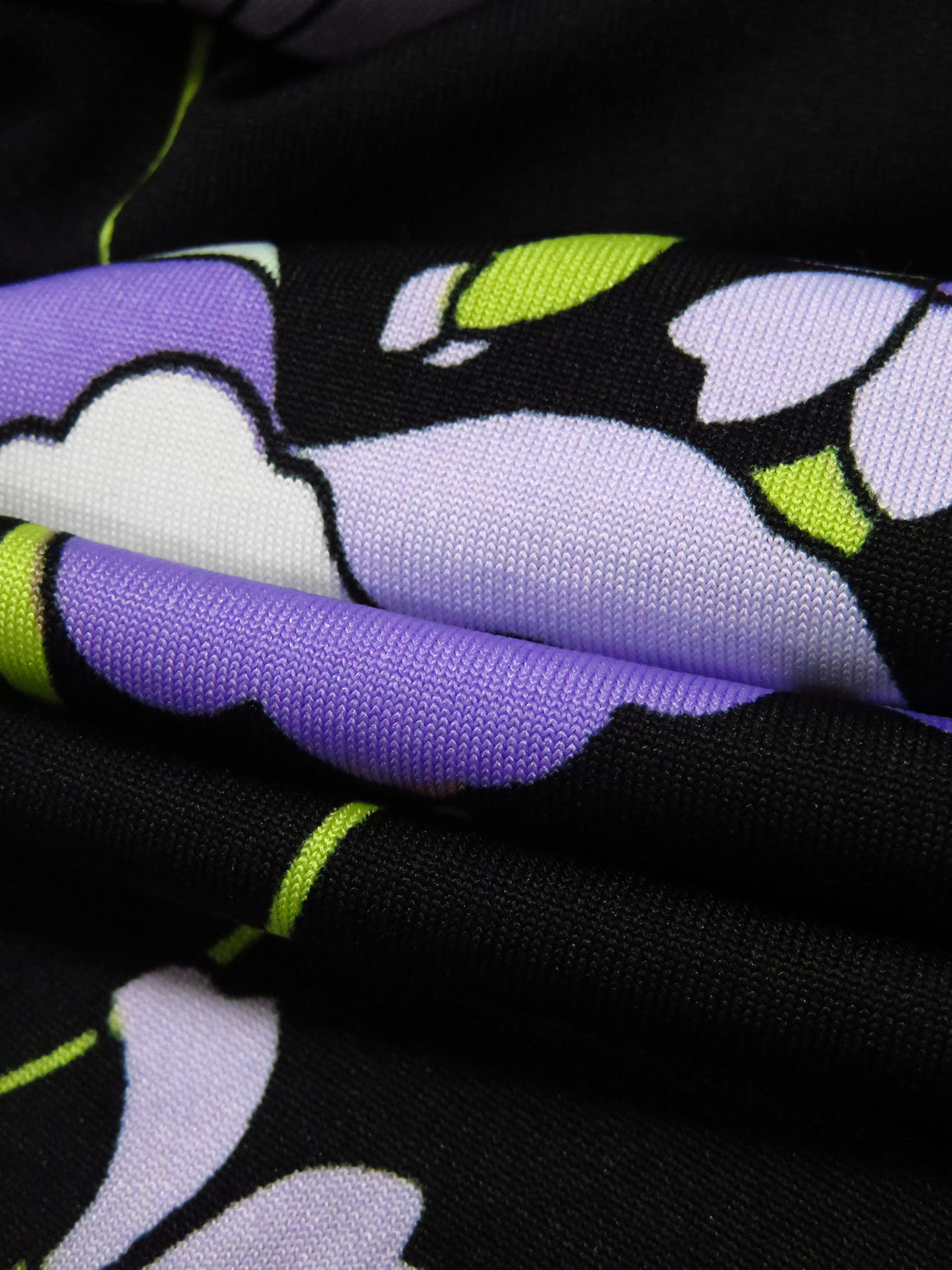 Medium Purple/Pear/Black/Multi Polyester/Lycra Floral Print DTY Knit 57W