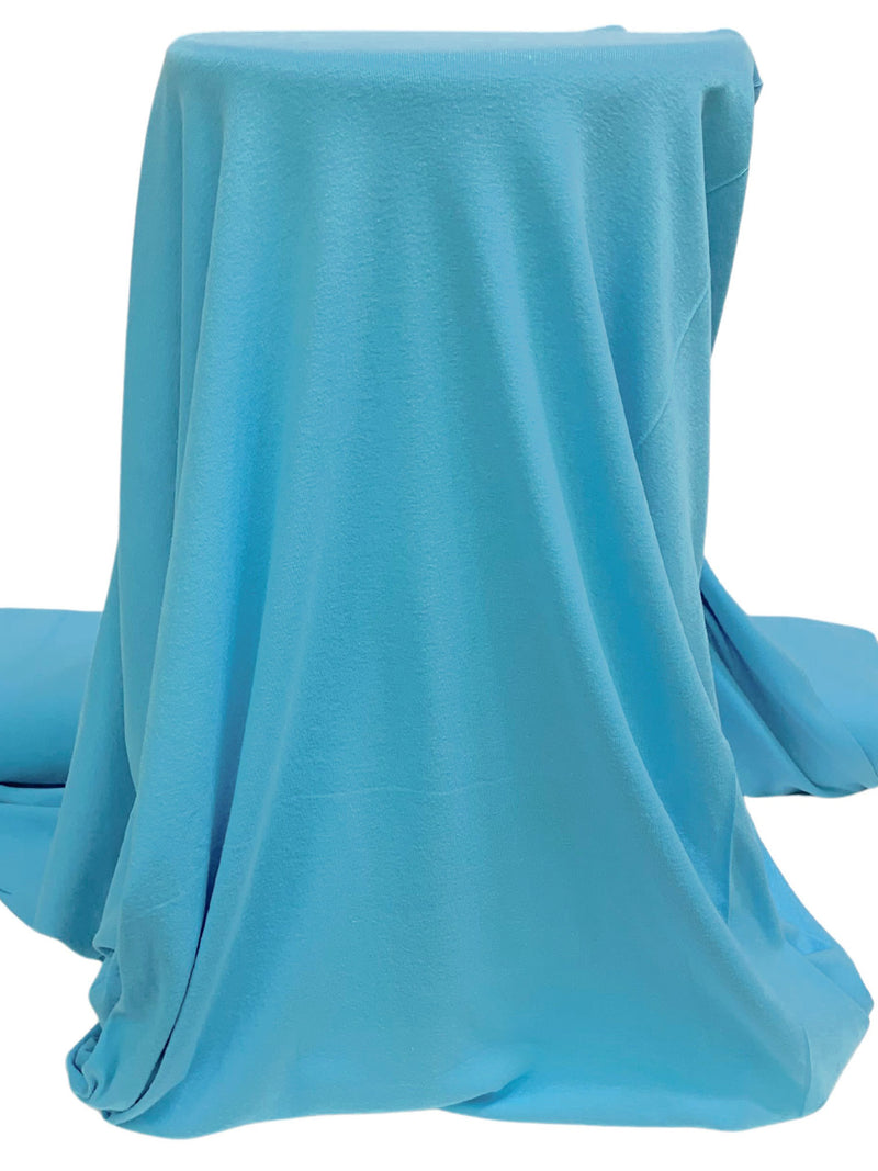 Moonstone Blue Cotton/Polyester Tubular Fine Rib Knit 32W