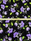 Medium Purple/Pear/Black/Multi Polyester/Lycra Floral Print DTY Knit 57W