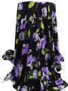 Medium Purple/Pear/Black/Multi Polyester/Lycra Floral Print DTY Knit 57W