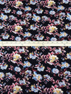 Black/Salmon Pink/Cornflower/Multi Rayon/Lycra Ornate Floral Print Jersey Knit 57W
