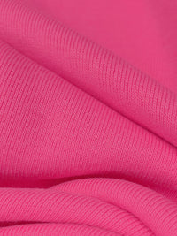 French Rose Pink Cotton/Polyester Tubular Fine Rib Knit 33W