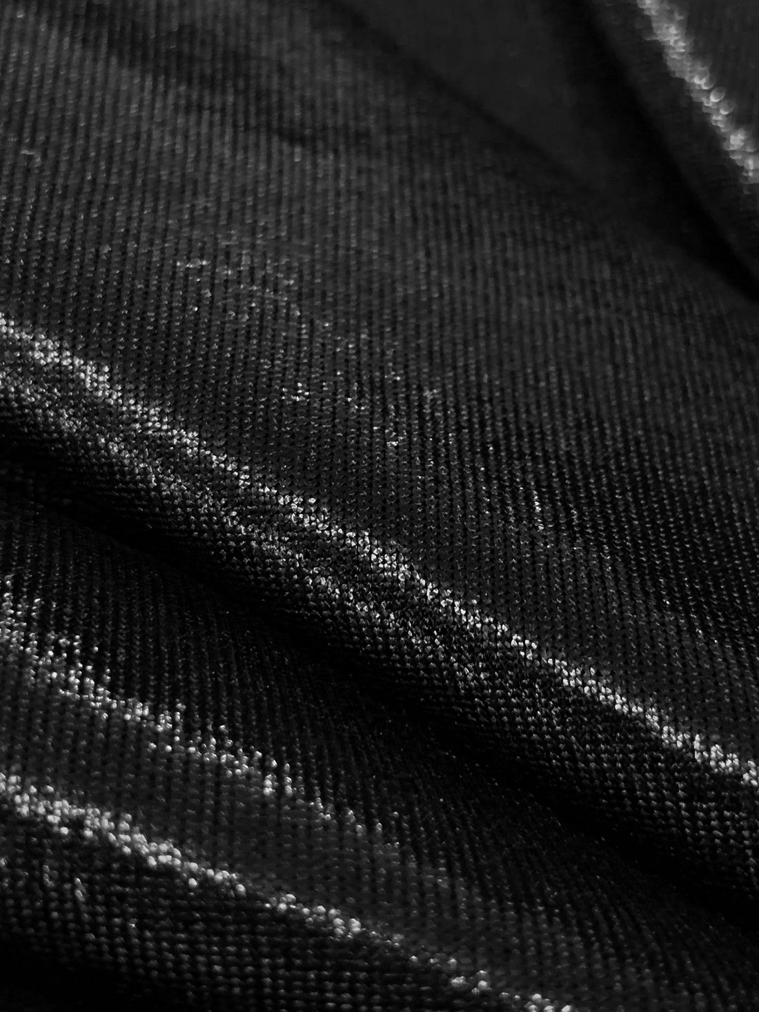 Black Polyester/Lycra Foil Shimmer Slinky Knit - NY Designer - 58W