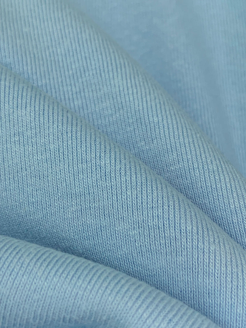 Light Steel Blue Cotton/Polyester Tubular Fine Rib Knit 32W