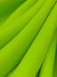 Bright Spring Lime Cotton/Polyester Tubular Fine Rib Knit 33W