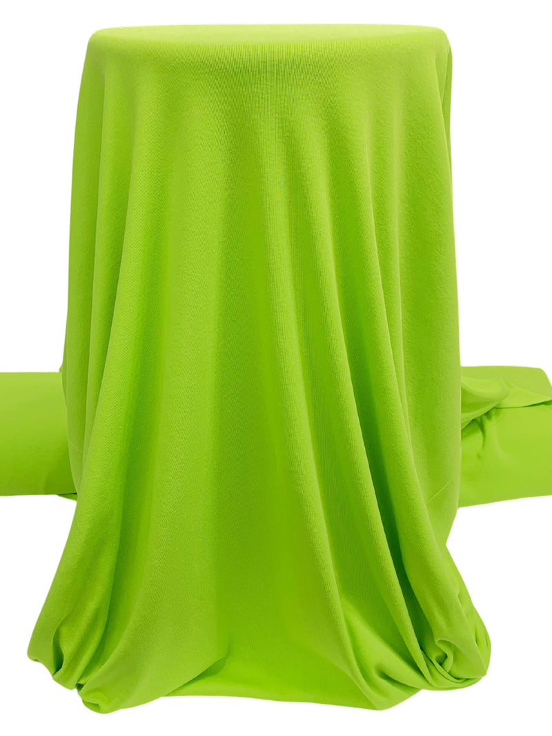 Bright Spring Lime Cotton/Polyester Tubular Fine Rib Knit 33W