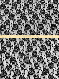 Black Polyester/Lycra Floral Stretch Lace - NY Designer - 54W