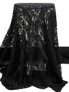 Black Polyester/Lycra Floral Stretch Lace - NY Designer - 54W