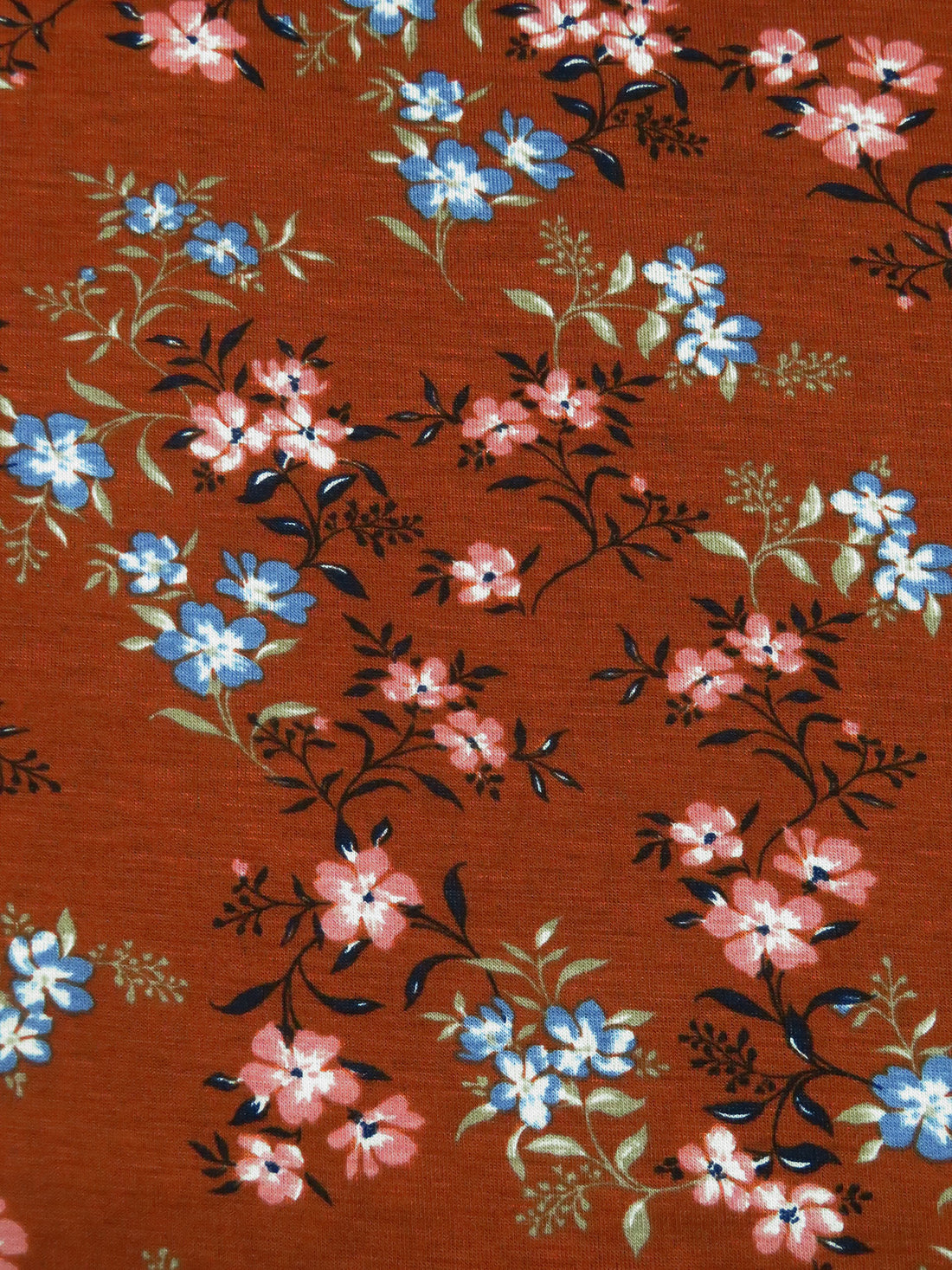 Kenyan Copper/Fire Opal Pink/Sage/Multi Rayon/Lycra Floral Print Jersey Knit 59W