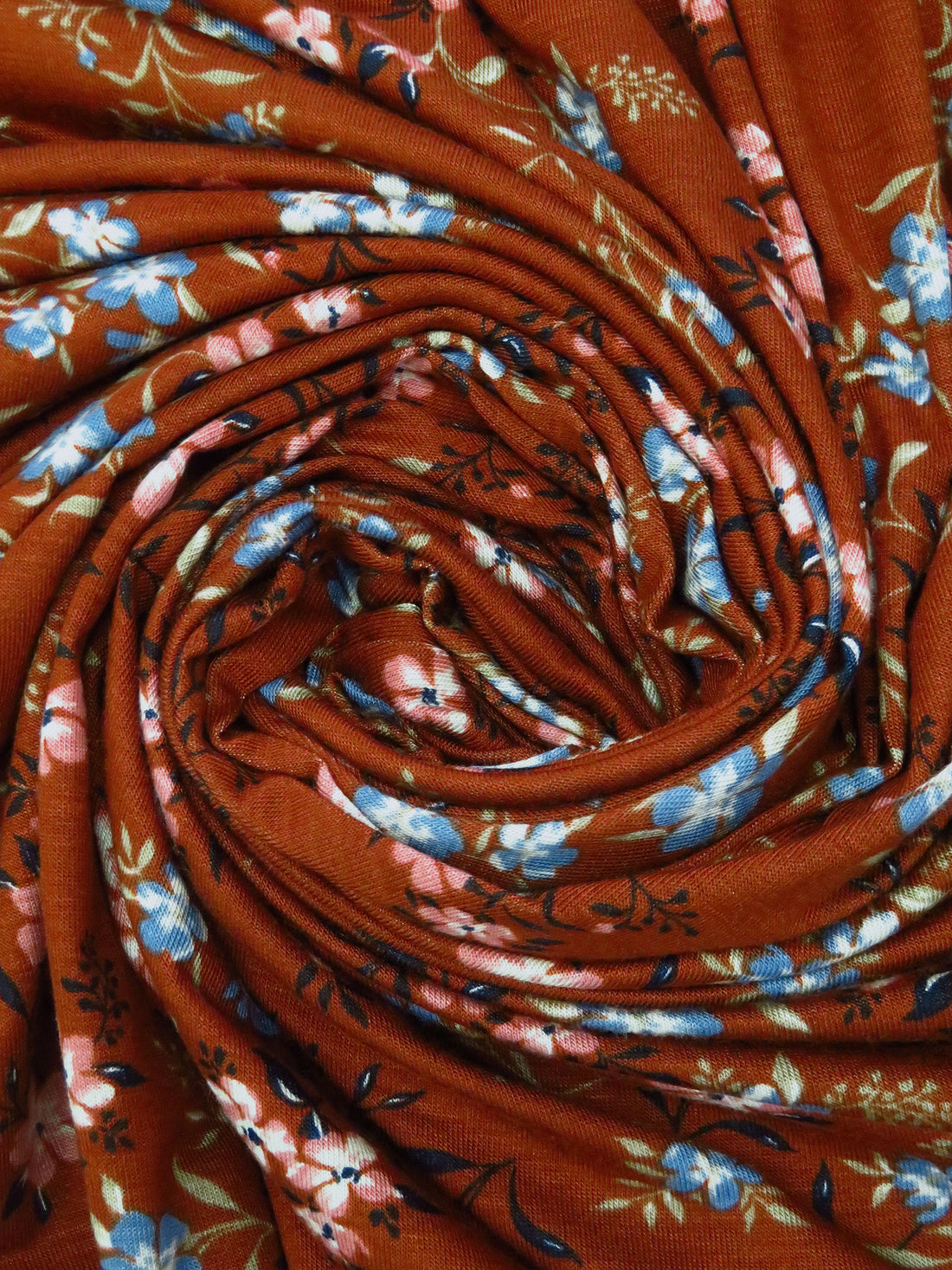 Kenyan Copper/Fire Opal Pink/Sage/Multi Rayon/Lycra Floral Print Jersey Knit 59W