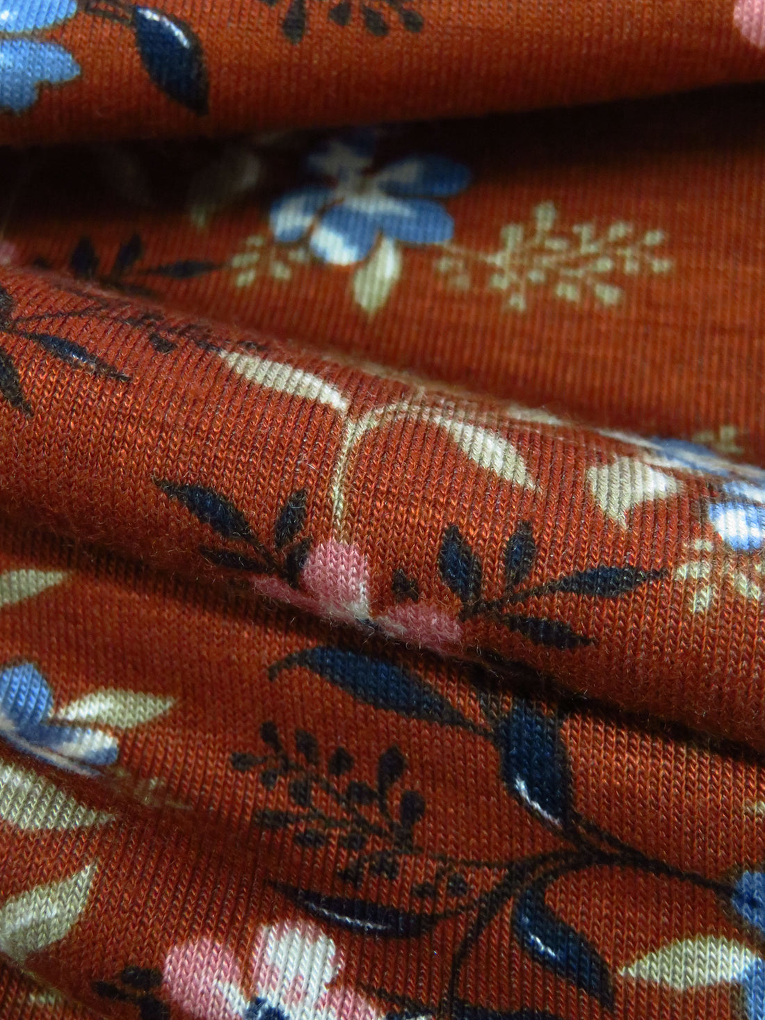 Kenyan Copper/Fire Opal Pink/Sage/Multi Rayon/Lycra Floral Print Jersey Knit 59W