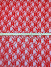 Rich Red Polyester/Lycra Floral Weave Stretch Lace 60W