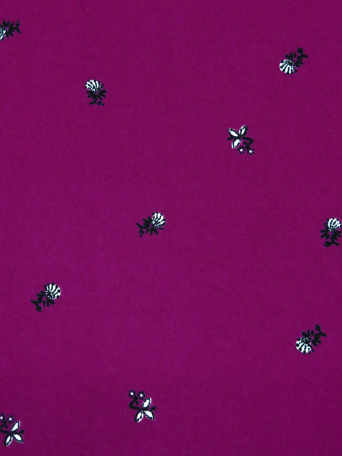 French Plum/White/Black Polyester/Lycra Small Floral ITY Knit - NY Designer - 58W