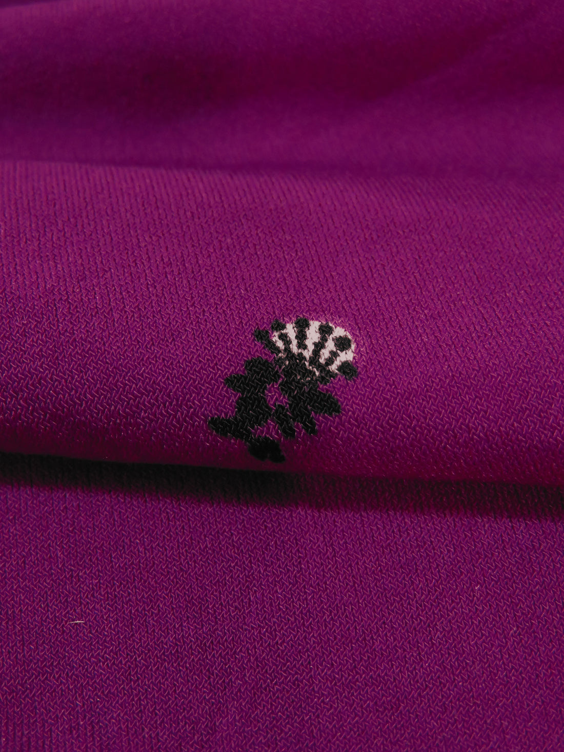 French Plum/White/Black Polyester/Lycra Small Floral ITY Knit - NY Designer - 58W