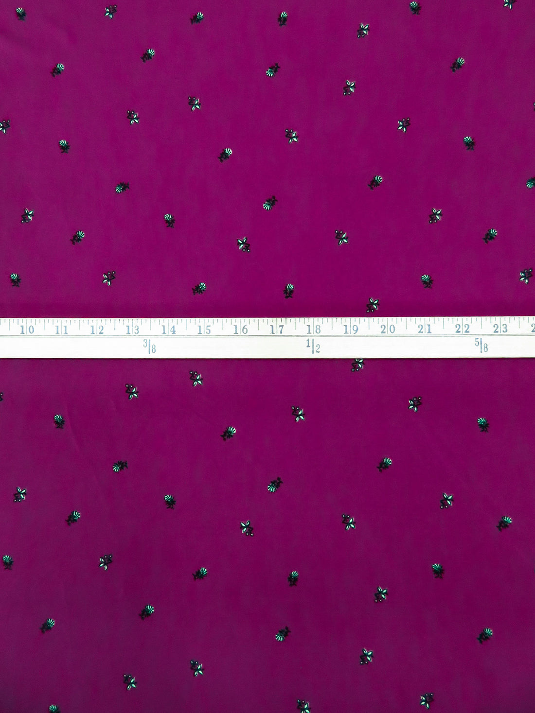 French Plum/White/Black Polyester/Lycra Small Floral ITY Knit - NY Designer - 58W