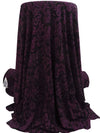 Black/Dark Magenta Purple Polyester/Lycra Folk Floral Print Crepe ITY Knit - NY Designer - 56W