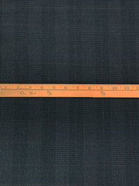 Teal/Colonial Blue/Olive Brown/Gray Silk/Worsted Wool Novelty Plaid Weave Suiting 58W