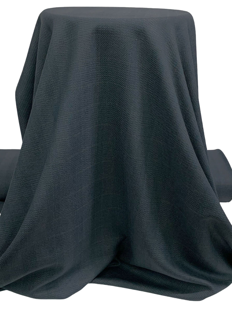 Teal/Colonial Blue/Olive Brown/Gray Silk/Worsted Wool Novelty Plaid Weave Suiting 58W