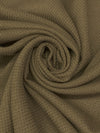 Olive Brown/Soft Tan 100% Worsted Wool Novelty Weave Crepe Suiting 58W