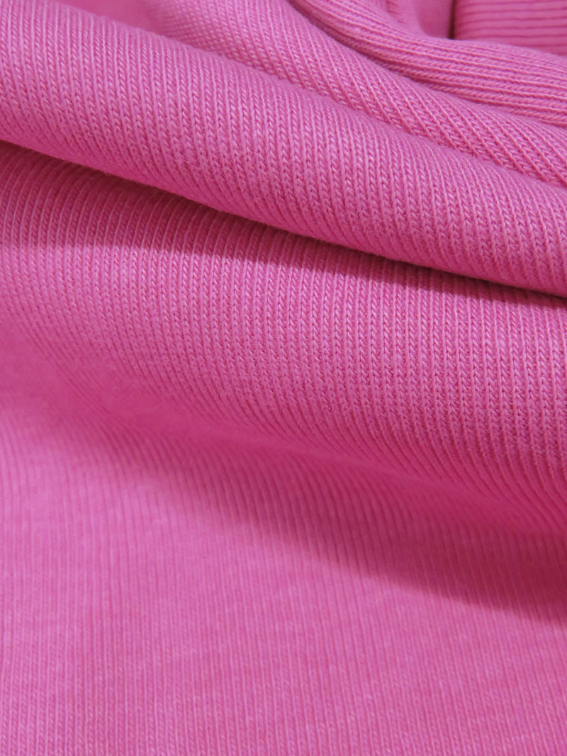 Muted Magenta Pink Cotton/Polyester Tubular Fine Rib Knit 35W