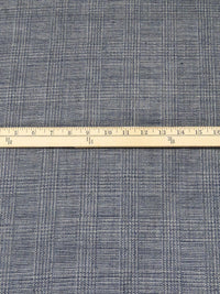 Light Tan/Dark Blue/White/Black 100% Worsted Wool Glen Plaid Weave Tweed Suiting 65W