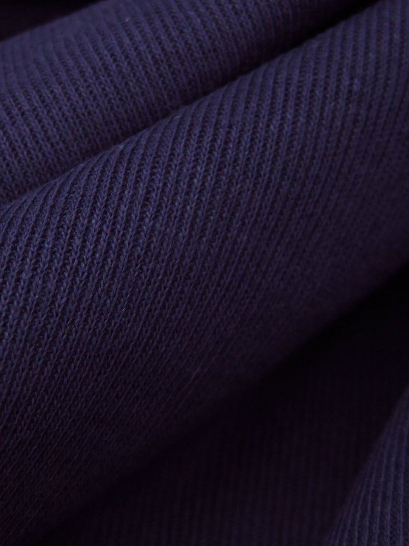 Dark Blueberry Cotton/Polyester Tubular Fine Rib Knit 29W