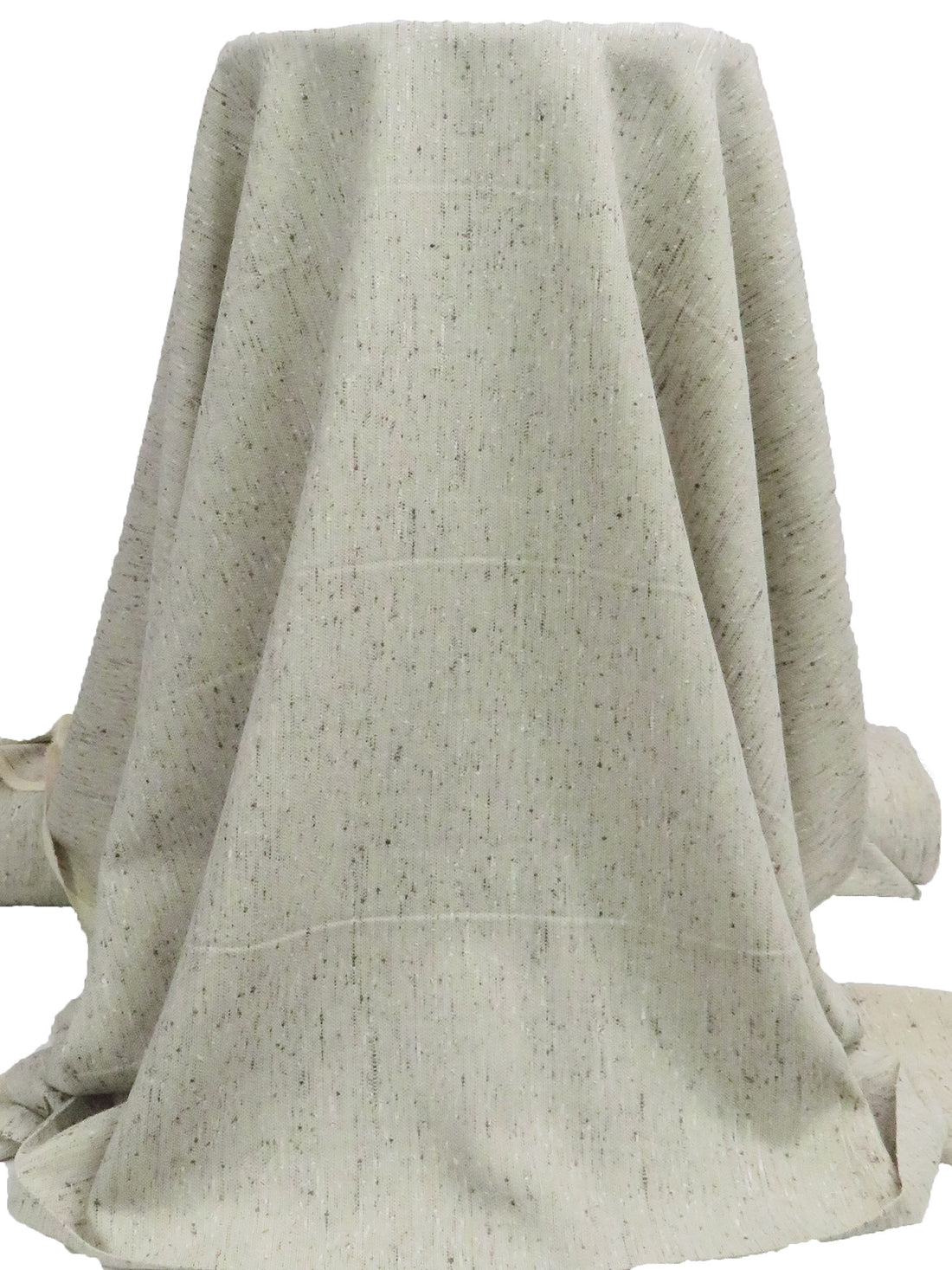 Bone/Off-White/Dark Gray 100% Worsted Wool Heathered Tweed Tropical Weight Suiting 62W