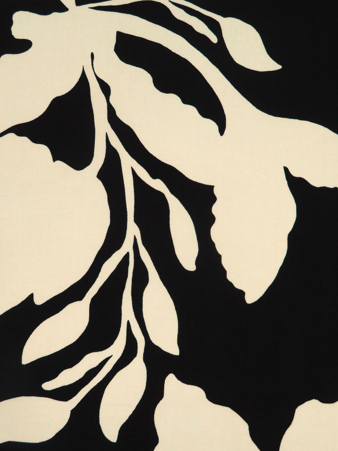 Black/Wheat Polyester/Lycra Large Abstract Floral Print ITY Knit 58W