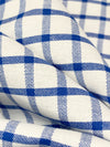 White/Royal Blue Cotton/Polyester Box Plaid Shirting 64W