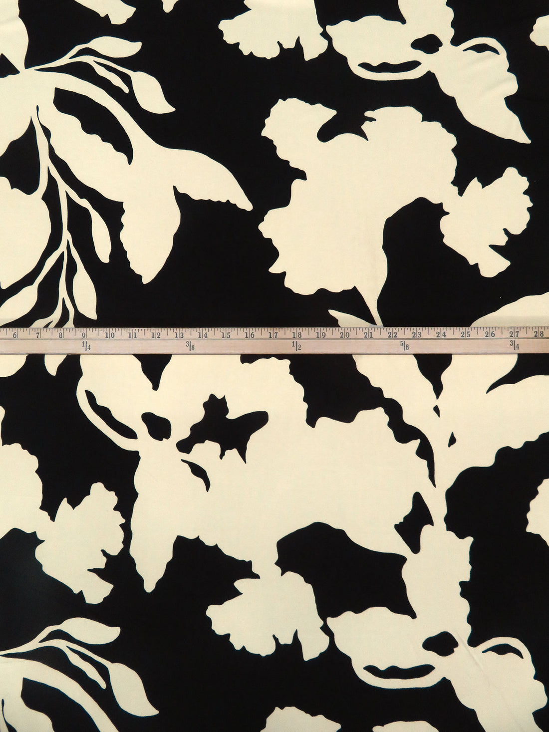 Black/Wheat Polyester/Lycra Large Abstract Floral Print ITY Knit 58W