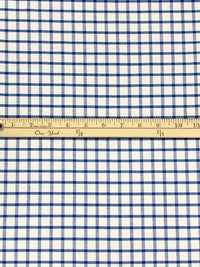 White/Royal Blue Cotton/Polyester Box Plaid Shirting 64W