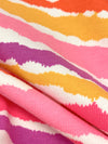 Golden Yellow/Mulberry/Ruddy Pink/White Cotton/Lycra Horizontal Jagged Stripe Print Jersey Knit 60W