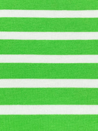 Lime Green/White Cotton/Lycra Horizontal Stripe Print Jersey Knit 58W