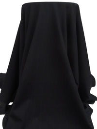 Cool Black/Midnight Navy/Grullo 100% Worsted Wool Vertical Pinstripe Weave Tropical Weight Suiting 61W