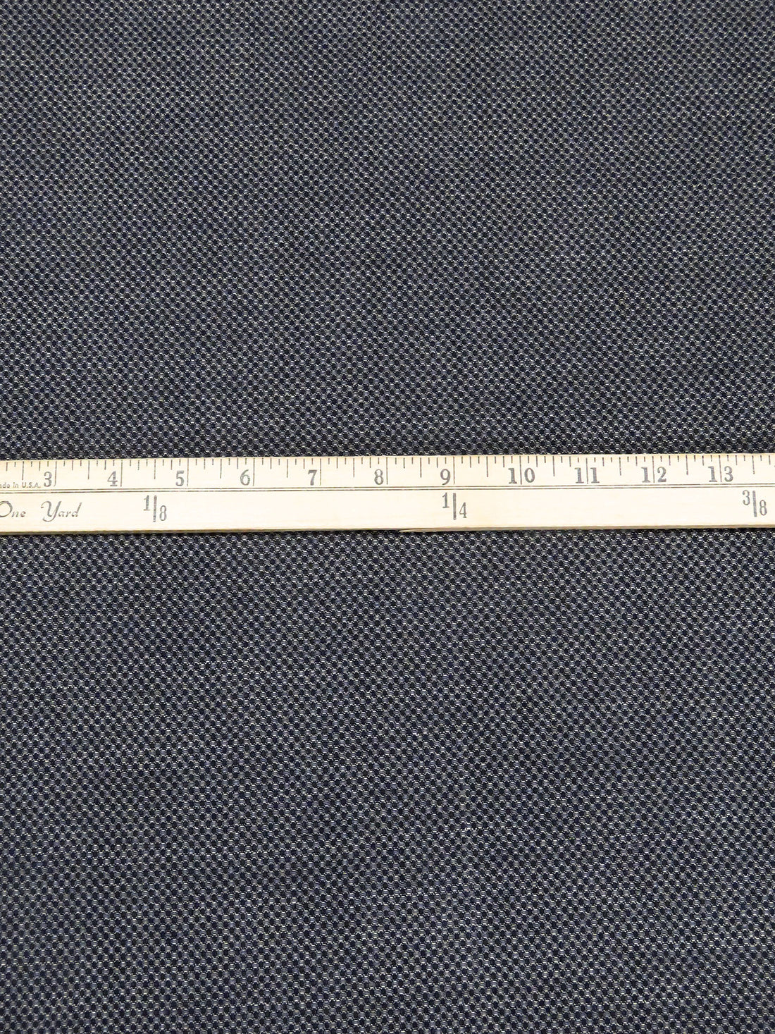 Muted Dark Navy/Slate Blue/Off-White 100% Worsted Wool Novelty Weave Suiting 58W