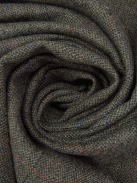 Dark Charcoal Gray/Rust/Dark Royal Blue/Multi 100% Wool Plaid Weave Tweed Suiting 60W