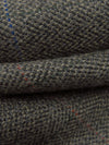 Dark Charcoal Gray/Rust/Dark Royal Blue/Multi 100% Wool Plaid Weave Tweed Suiting 60W